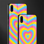 y2k pink blue hearts aesthetic glass case for vivo v11 pro image-2