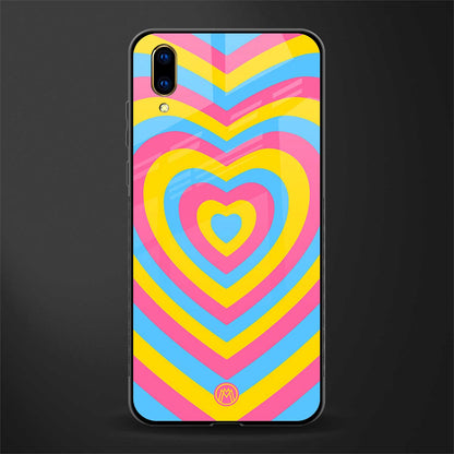 y2k pink blue hearts aesthetic glass case for vivo v11 pro image