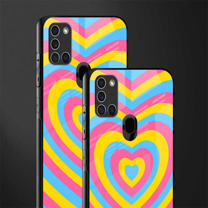 y2k pink blue hearts aesthetic glass case for samsung galaxy a21s image-2