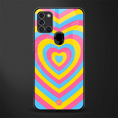 y2k pink blue hearts aesthetic glass case for samsung galaxy a21s image