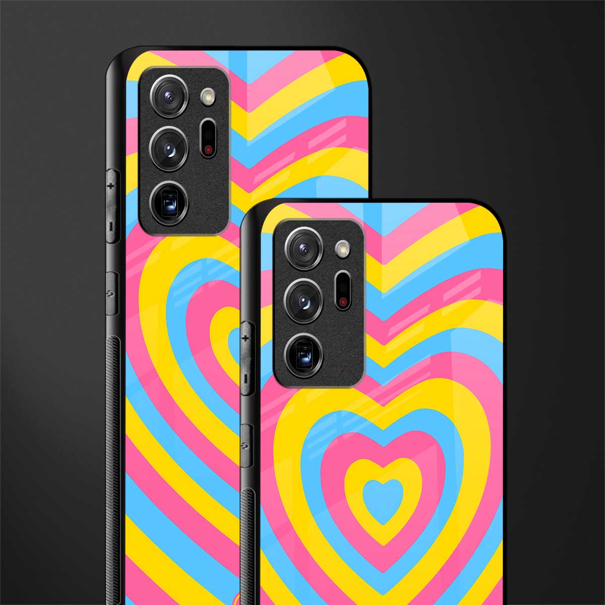 y2k pink blue hearts aesthetic glass case for samsung galaxy note 20 ultra 5g image-2