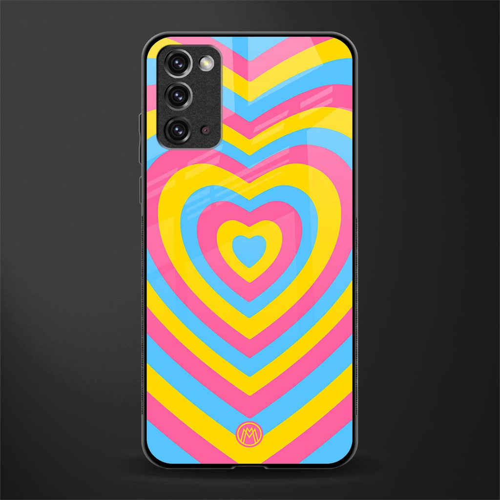y2k pink blue hearts aesthetic glass case for samsung galaxy note 20 image