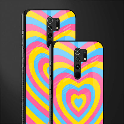 y2k pink blue hearts aesthetic glass case for redmi 9 prime image-2
