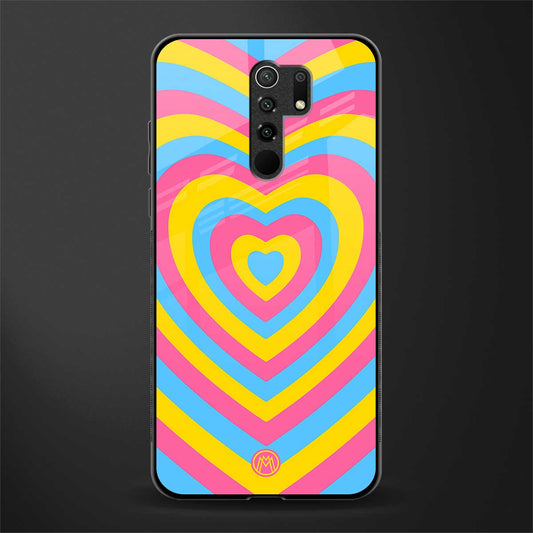 y2k pink blue hearts aesthetic glass case for redmi 9 prime image