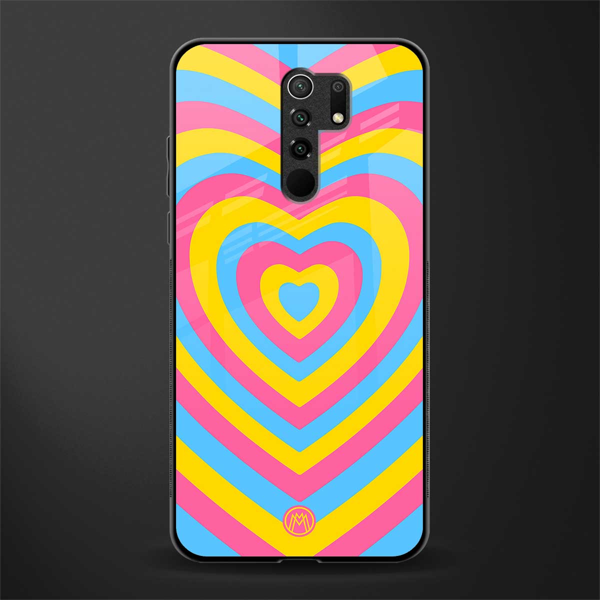 y2k pink blue hearts aesthetic glass case for poco m2 image