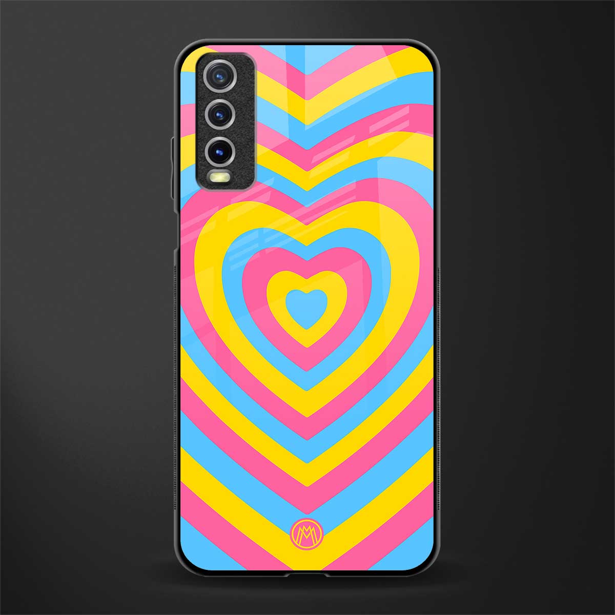 y2k pink blue hearts aesthetic glass case for vivo y20i vivo y20t image