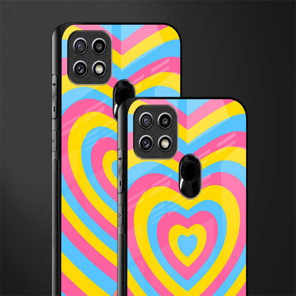 y2k pink blue hearts aesthetic glass case for oppo a15s image-2