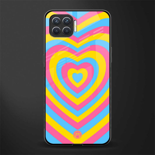 y2k pink blue hearts aesthetic glass case for oppo f17 image