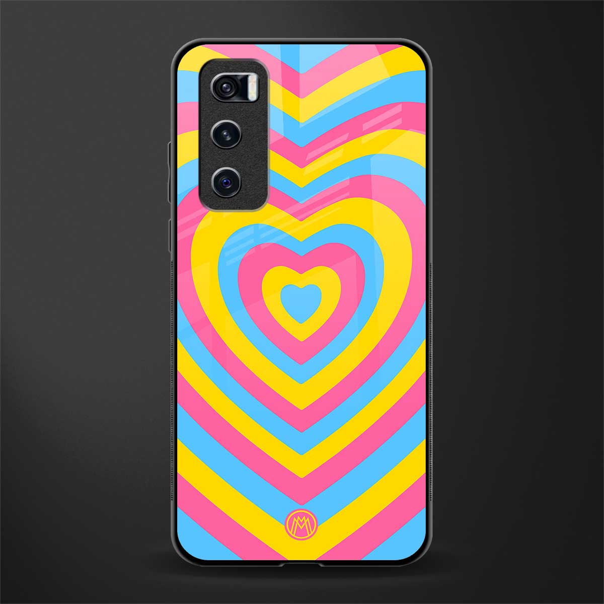 y2k pink blue hearts aesthetic glass case for vivo v20 se image