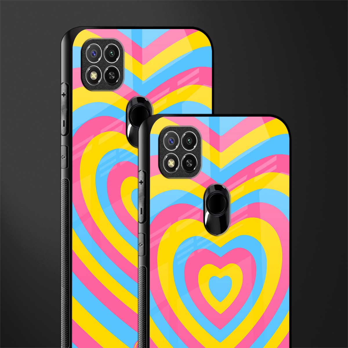 y2k pink blue hearts aesthetic glass case for redmi 9c image-2