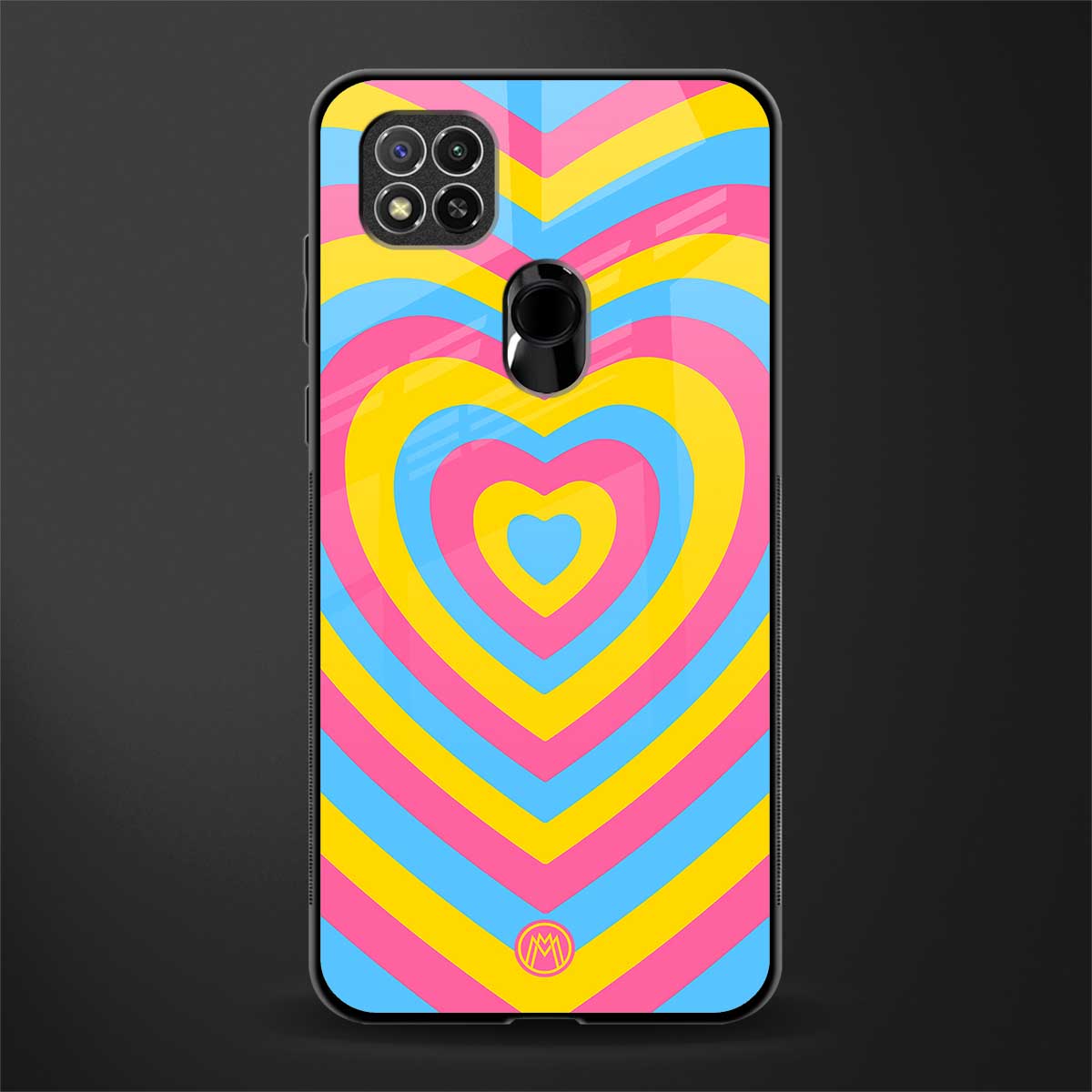 y2k pink blue hearts aesthetic glass case for redmi 9 image