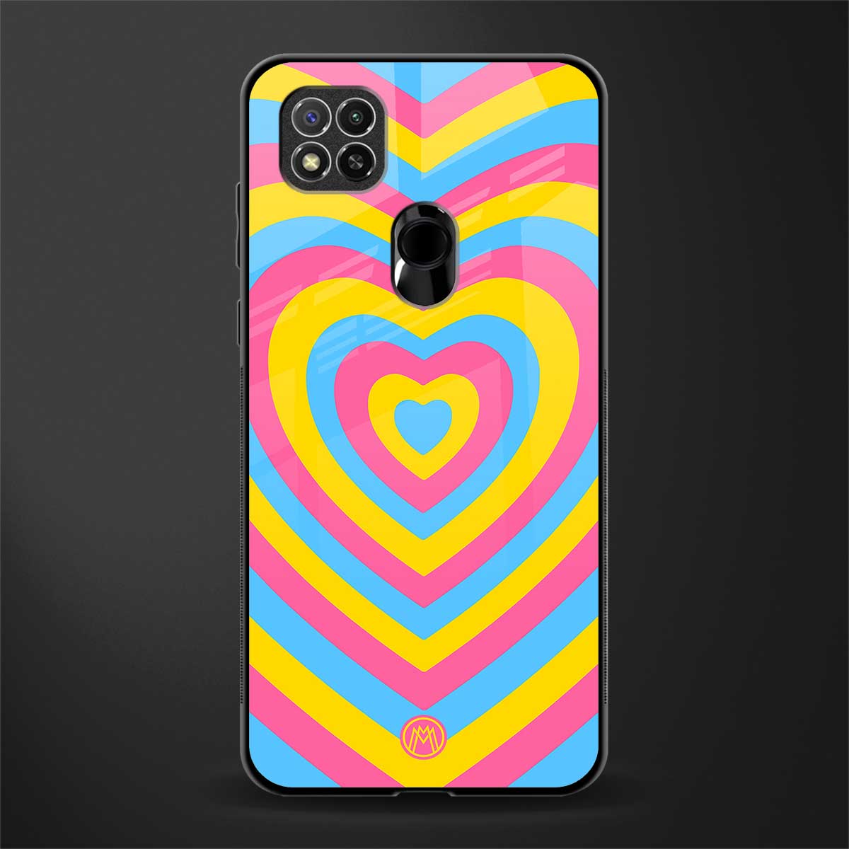 y2k pink blue hearts aesthetic glass case for redmi 9c image