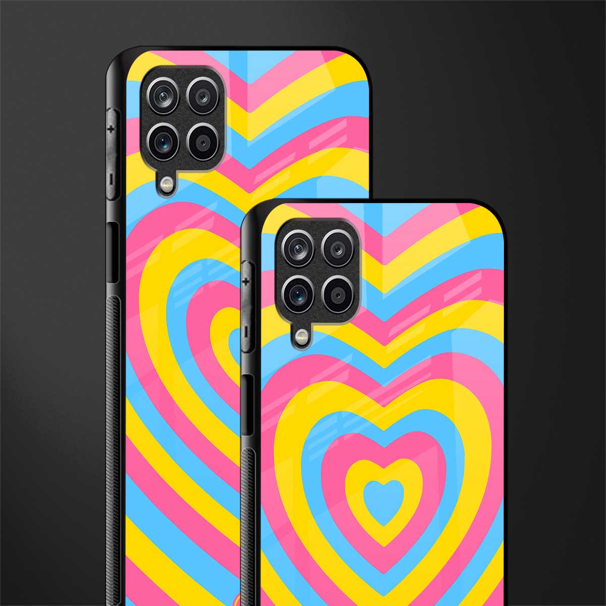 y2k pink blue hearts aesthetic glass case for samsung galaxy m12 image-2