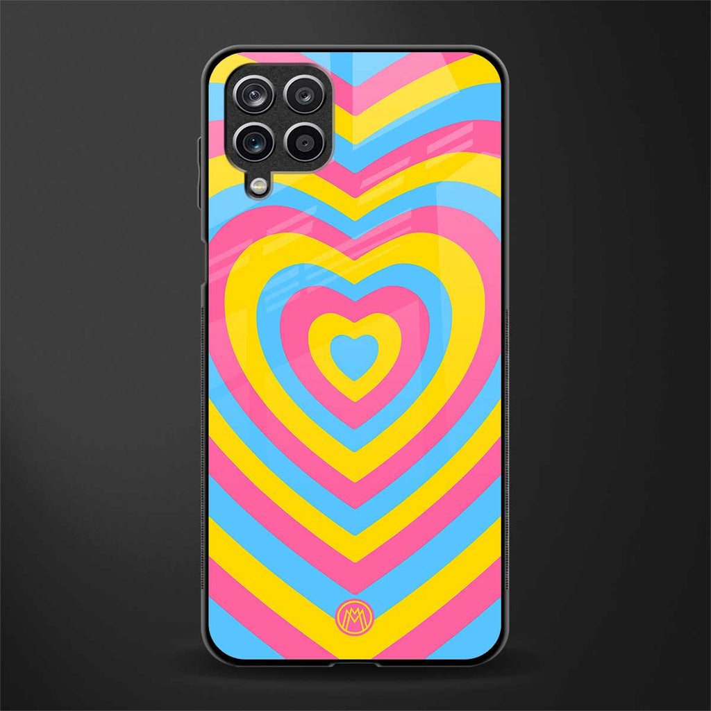 y2k pink blue hearts aesthetic glass case for samsung galaxy a12 image