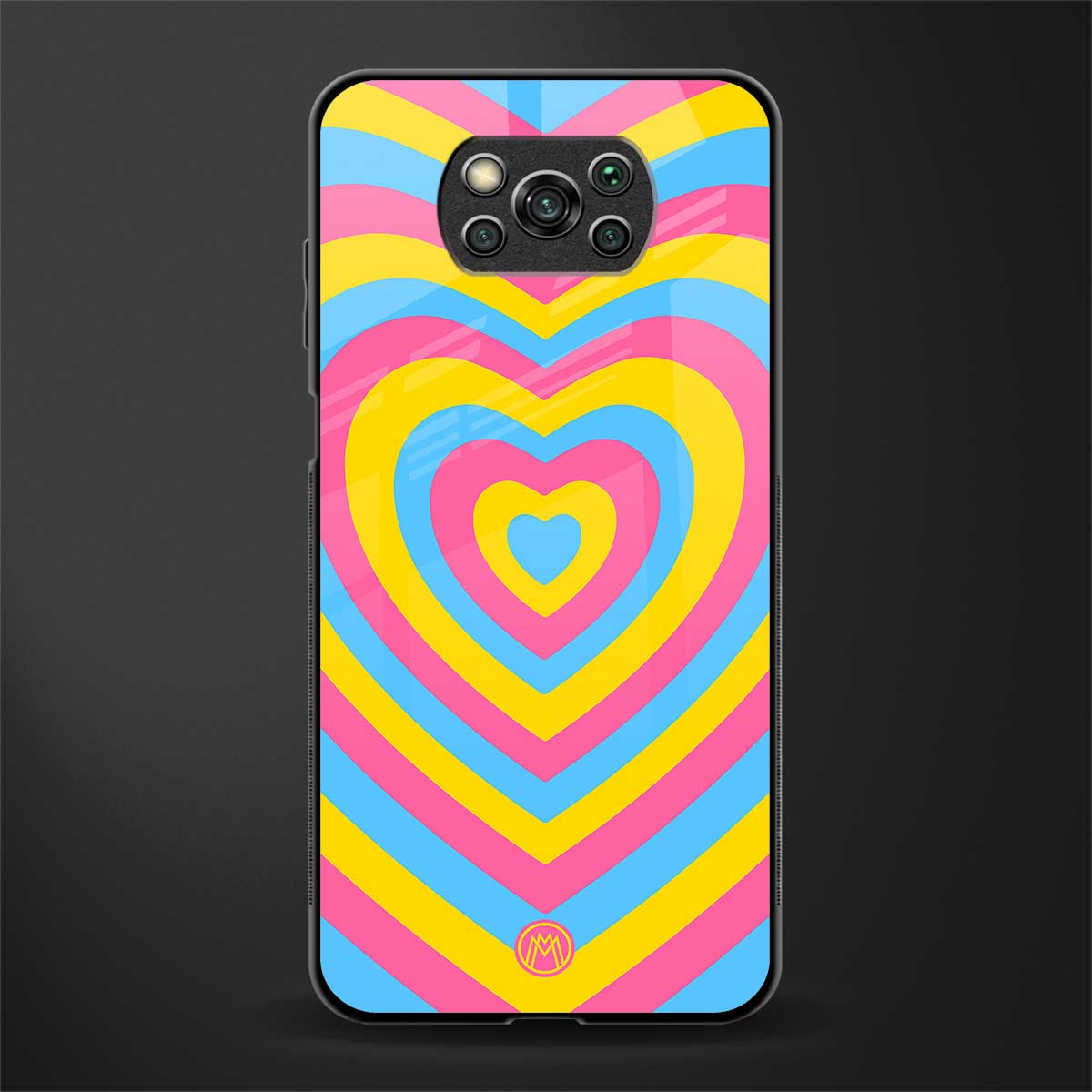 y2k pink blue hearts aesthetic glass case for poco x3 image