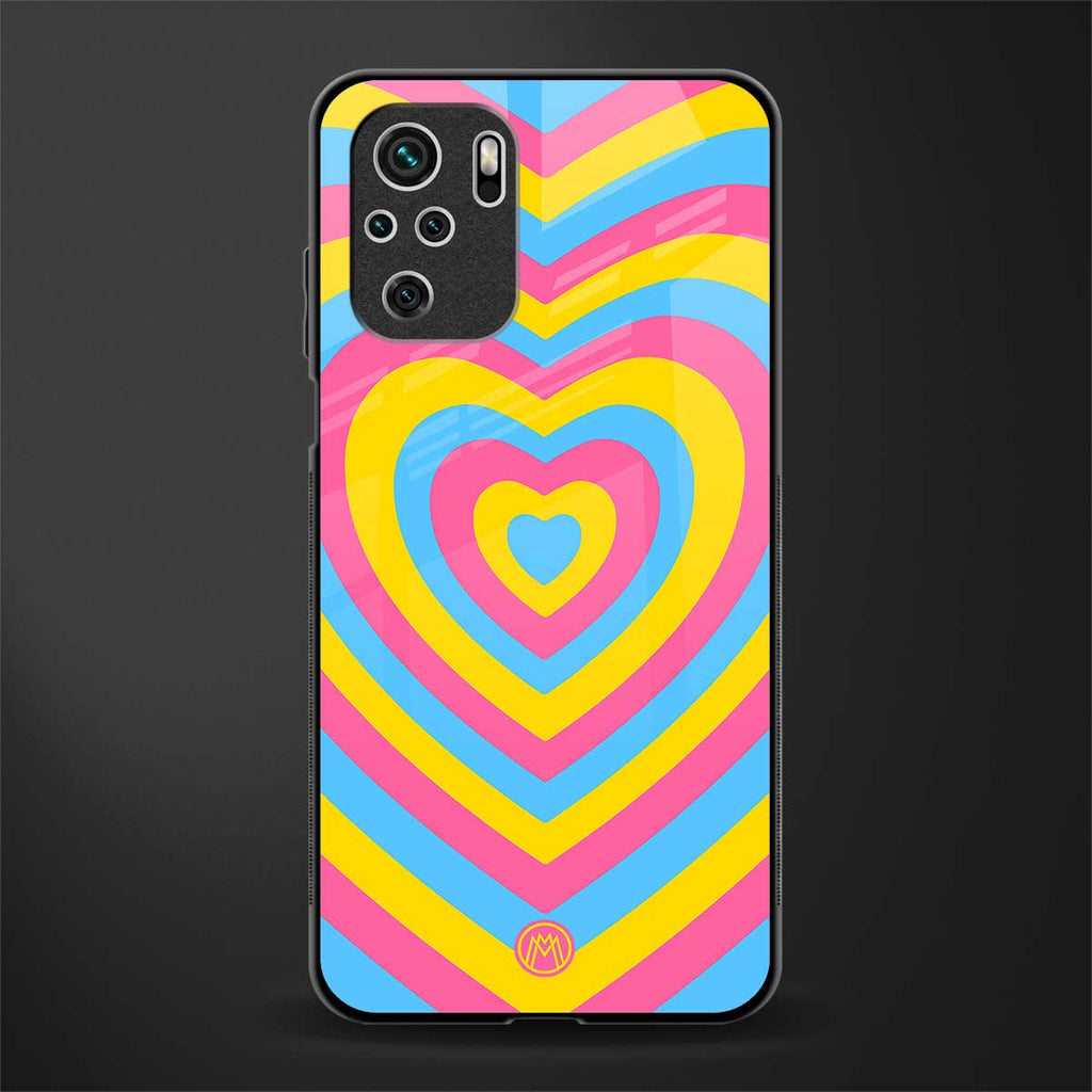 y2k pink blue hearts aesthetic glass case for redmi note 10 image