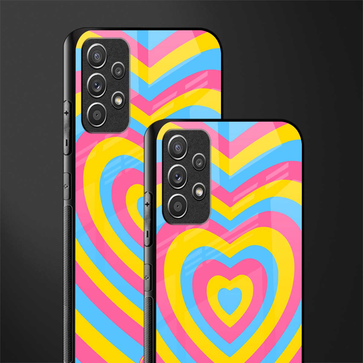 y2k pink blue hearts aesthetic glass case for samsung galaxy a72 image-2
