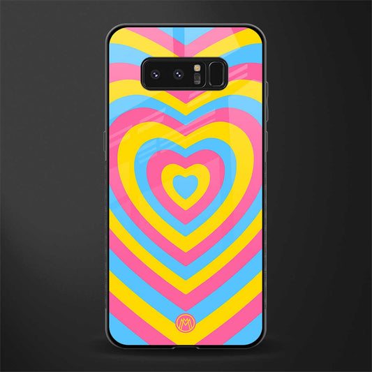 y2k pink blue hearts aesthetic glass case for samsung galaxy note 8 image