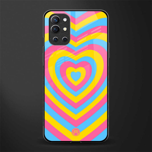 y2k pink blue hearts aesthetic glass case for oneplus 9r image