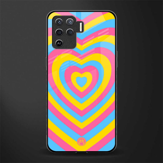 y2k pink blue hearts aesthetic glass case for oppo f19 pro image