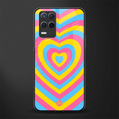 y2k pink blue hearts aesthetic glass case for realme 8 5g image