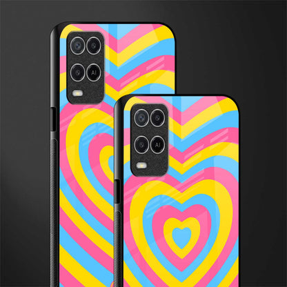 y2k pink blue hearts aesthetic glass case for oppo a54 image-2