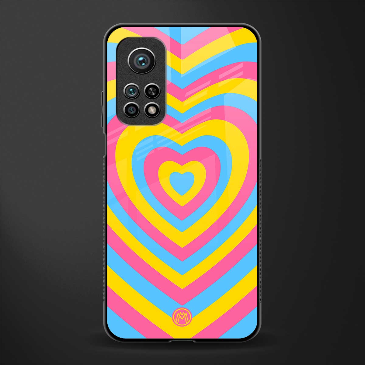 y2k pink blue hearts aesthetic glass case for mi 10t 5g image
