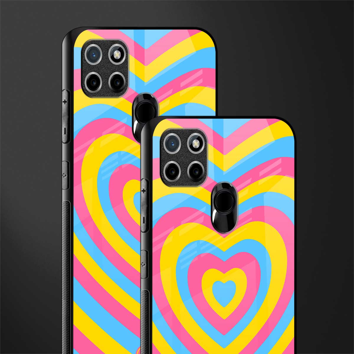 y2k pink blue hearts aesthetic glass case for realme c21 image-2