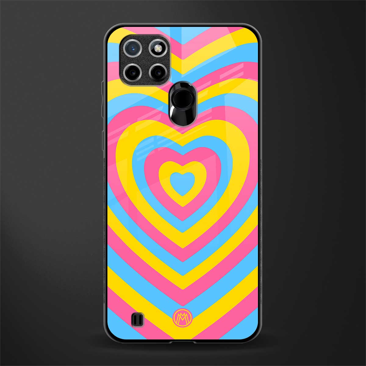 y2k pink blue hearts aesthetic glass case for realme c21 image
