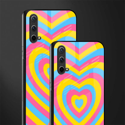 y2k pink blue hearts aesthetic glass case for oneplus nord ce 5g image-2