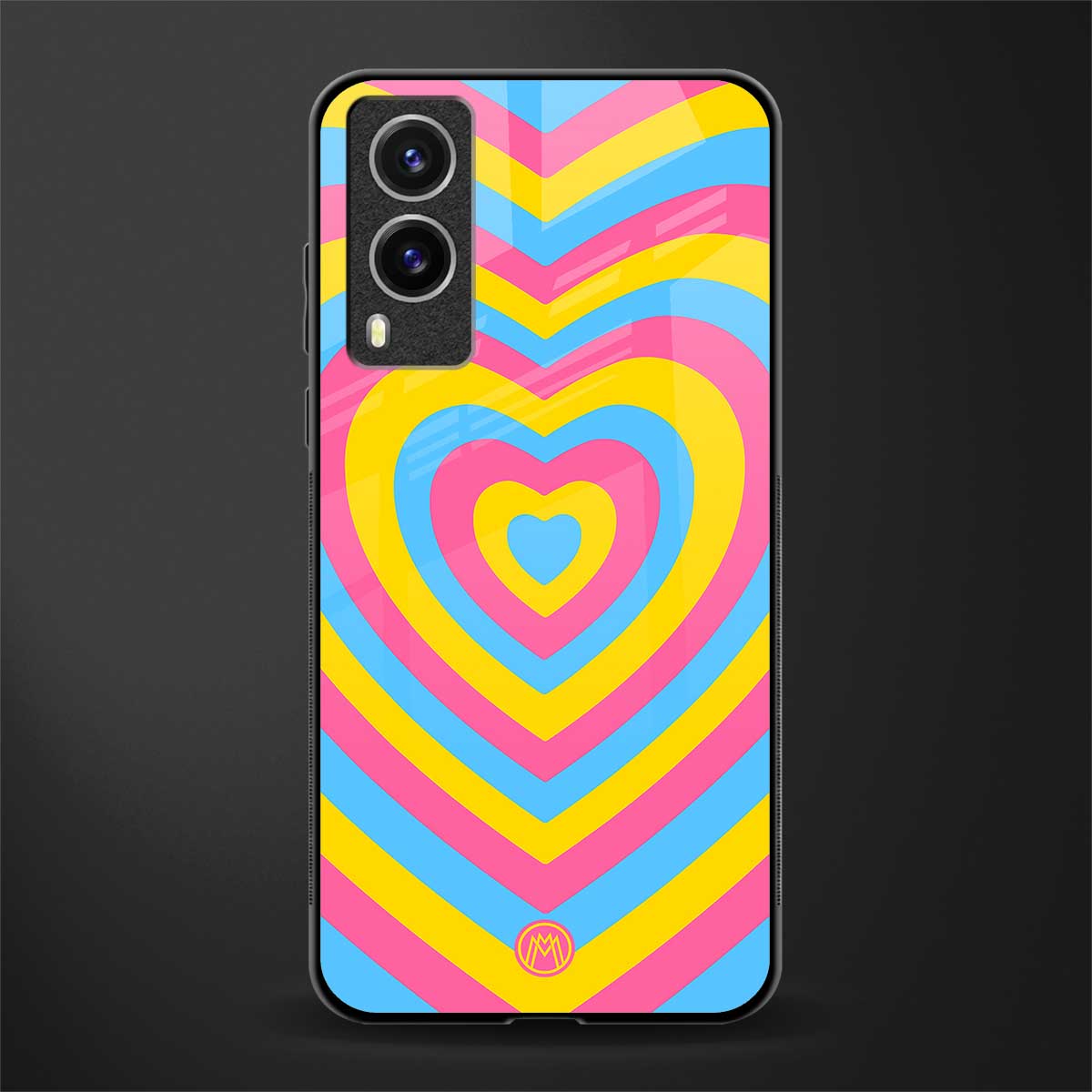 y2k pink blue hearts aesthetic glass case for vivo v21e 5g image