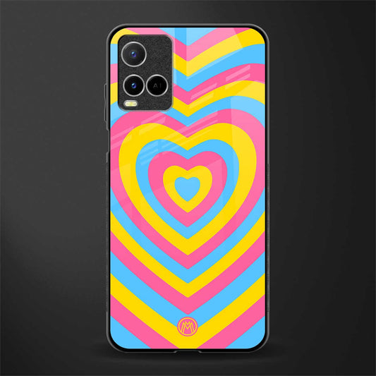 y2k pink blue hearts aesthetic glass case for vivo y21a image