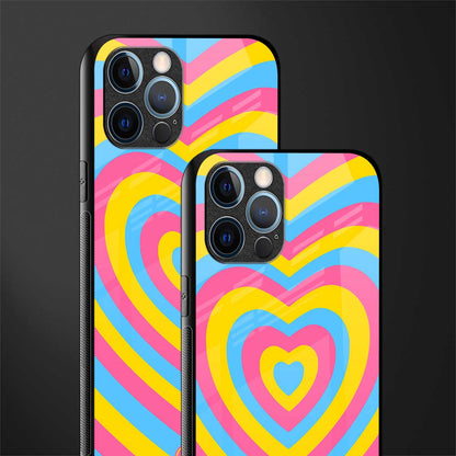 y2k pink blue hearts aesthetic glass case for iphone 12 pro max image-2