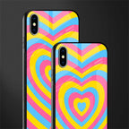 y2k pink blue hearts aesthetic glass case for iphone xs max image-2