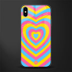 y2k pink blue hearts aesthetic glass case for iphone xs max image
