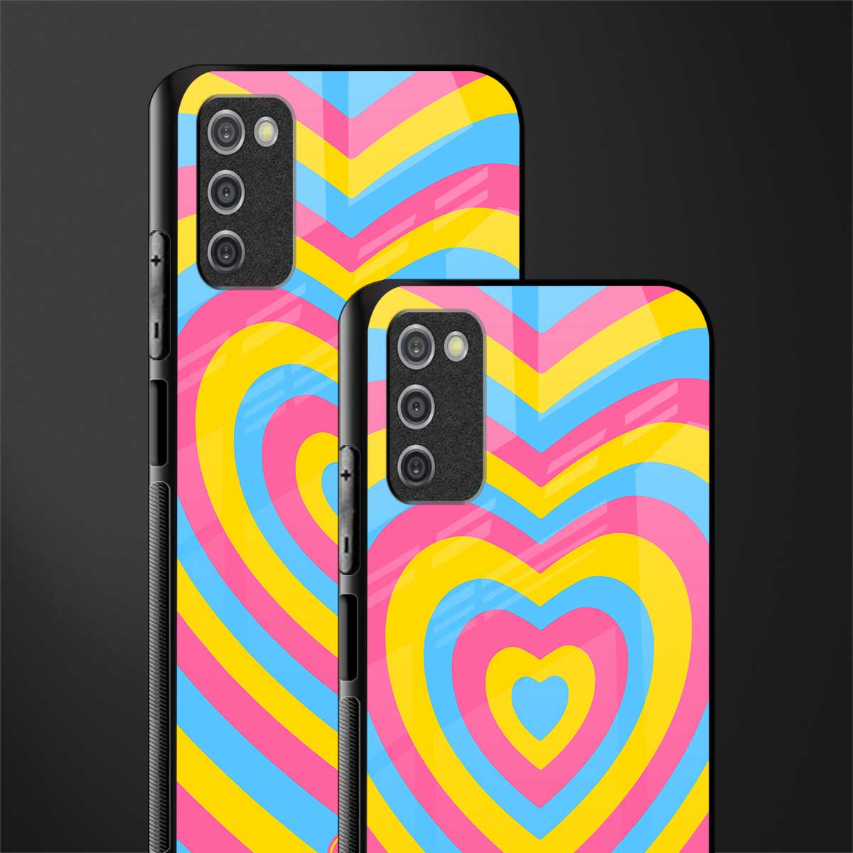 y2k pink blue hearts aesthetic glass case for samsung galaxy a03s image-2