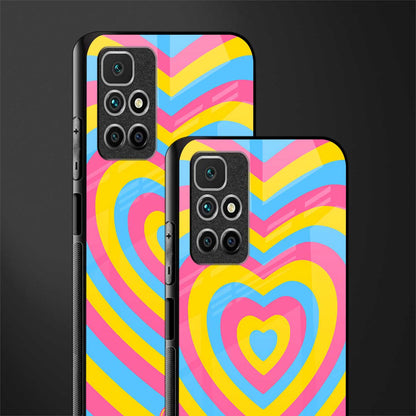 y2k pink blue hearts aesthetic glass case for redmi 10 prime image-2