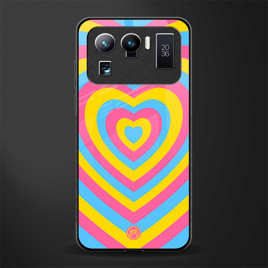 y2k pink blue hearts aesthetic glass case for mi 11 ultra 5g image