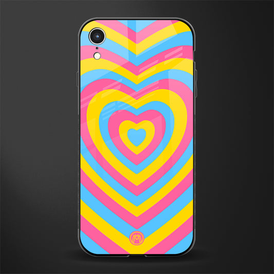 y2k pink blue hearts aesthetic glass case for iphone xr image