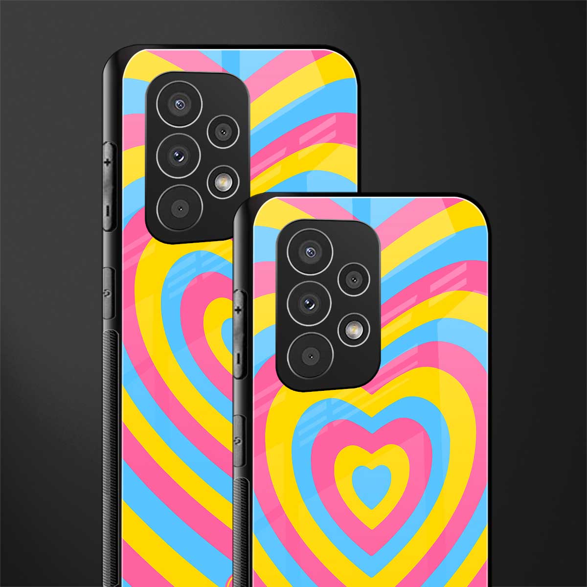 y2k pink blue hearts aesthetic back phone cover | glass case for samsung galaxy a53 5g