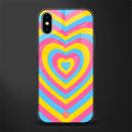 y2k pink blue hearts aesthetic glass case for iphone xs image