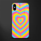 y2k pink blue hearts aesthetic glass case for iphone xs image