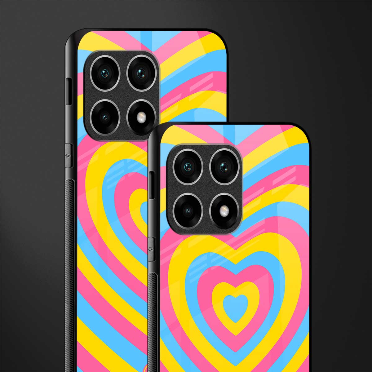 y2k pink blue hearts aesthetic glass case for oneplus 10 pro 5g image-2