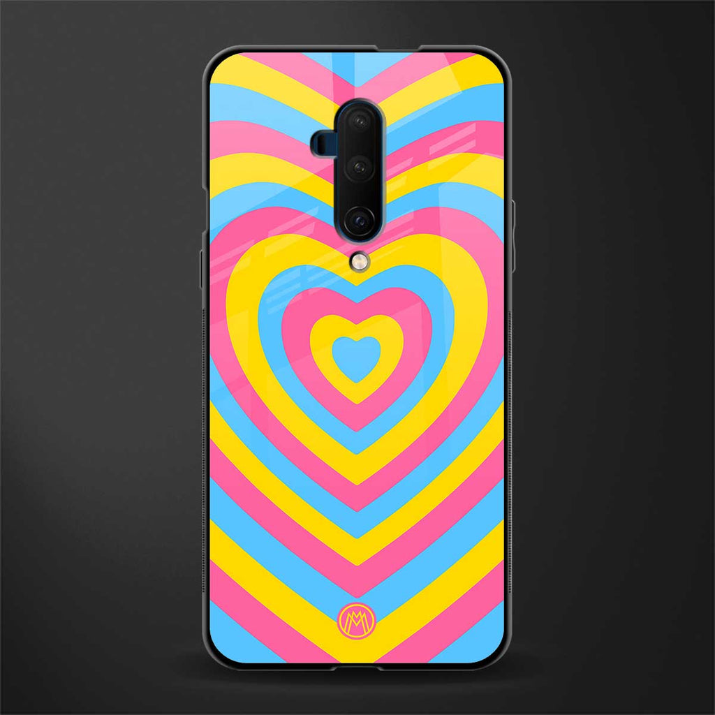 y2k pink blue hearts aesthetic glass case for oneplus 7t pro image