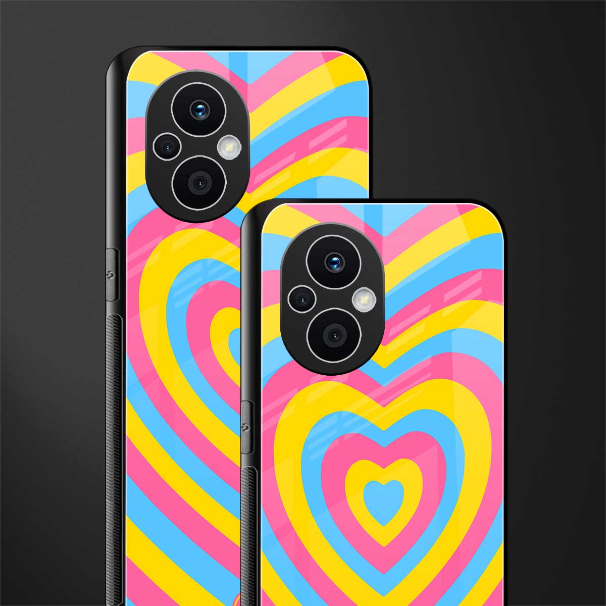 y2k pink blue hearts aesthetic back phone cover | glass case for oppo f21 pro 5g