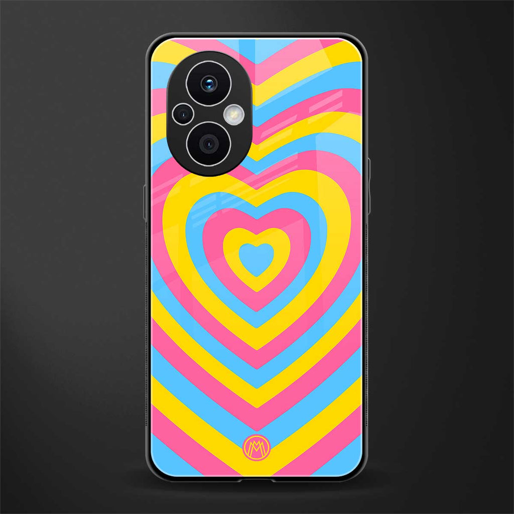 y2k pink blue hearts aesthetic back phone cover | glass case for oppo f21 pro 5g