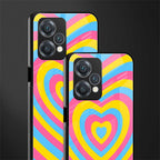 y2k pink blue hearts aesthetic back phone cover | glass case for oneplus nord ce 2 lite 5g