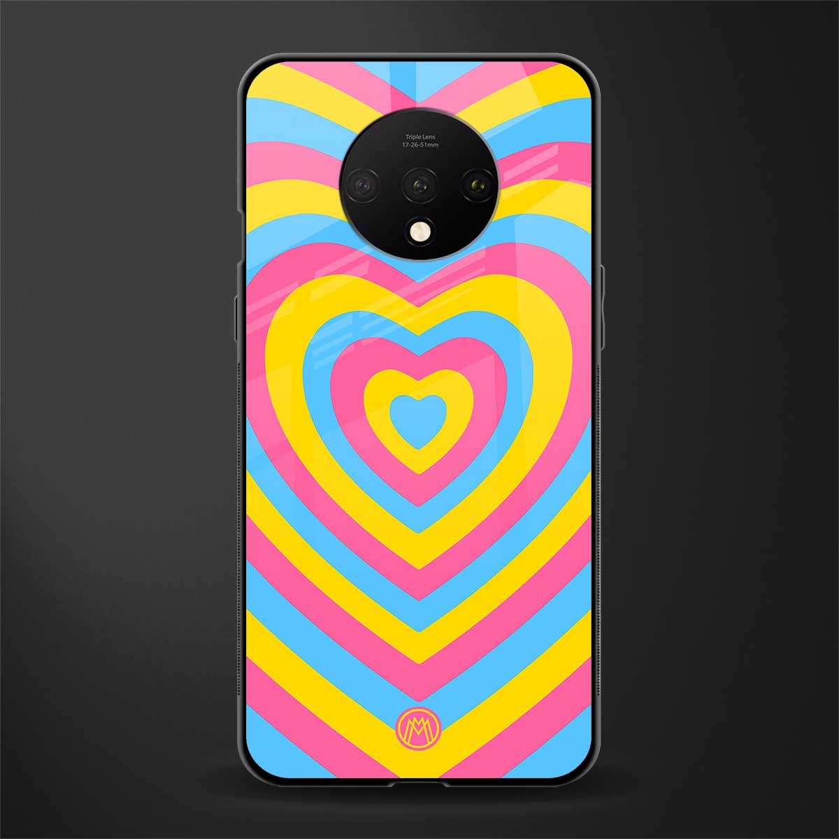 y2k pink blue hearts aesthetic glass case for oneplus 7t image