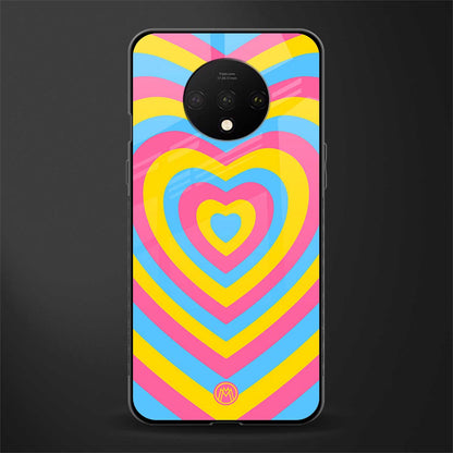 y2k pink blue hearts aesthetic glass case for oneplus 7t image