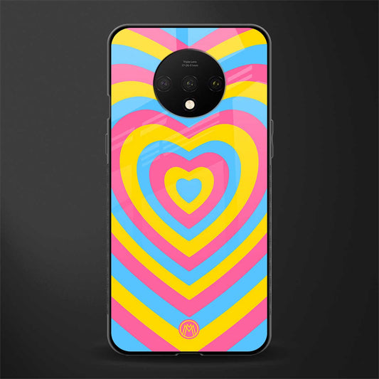 y2k pink blue hearts aesthetic glass case for oneplus 7t image